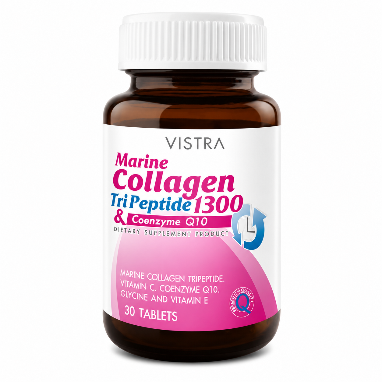 วิสทร้า มารีน คอลลาเจน ไตรเปปไทด์ 1300 แอนด์ โคเอนไซม์ คิวเท็น พลัส | Vistra Marine Collagen TriPeptide 1300 30เม็ด