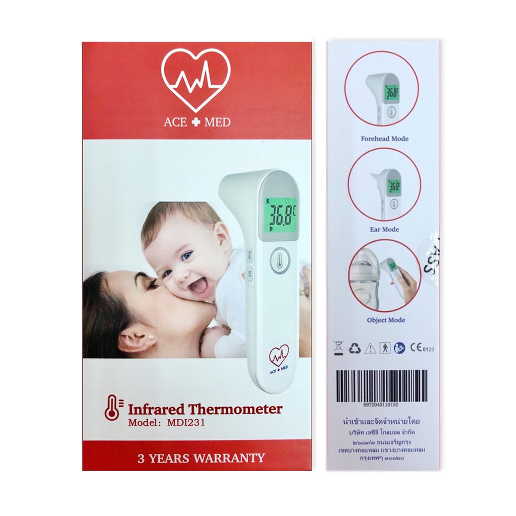 ACE+MED Infrared Thermomete r(Model:MDI231) เครื่องวัดอุณหภูมิหน้าผาก หู และสิ่งของ
