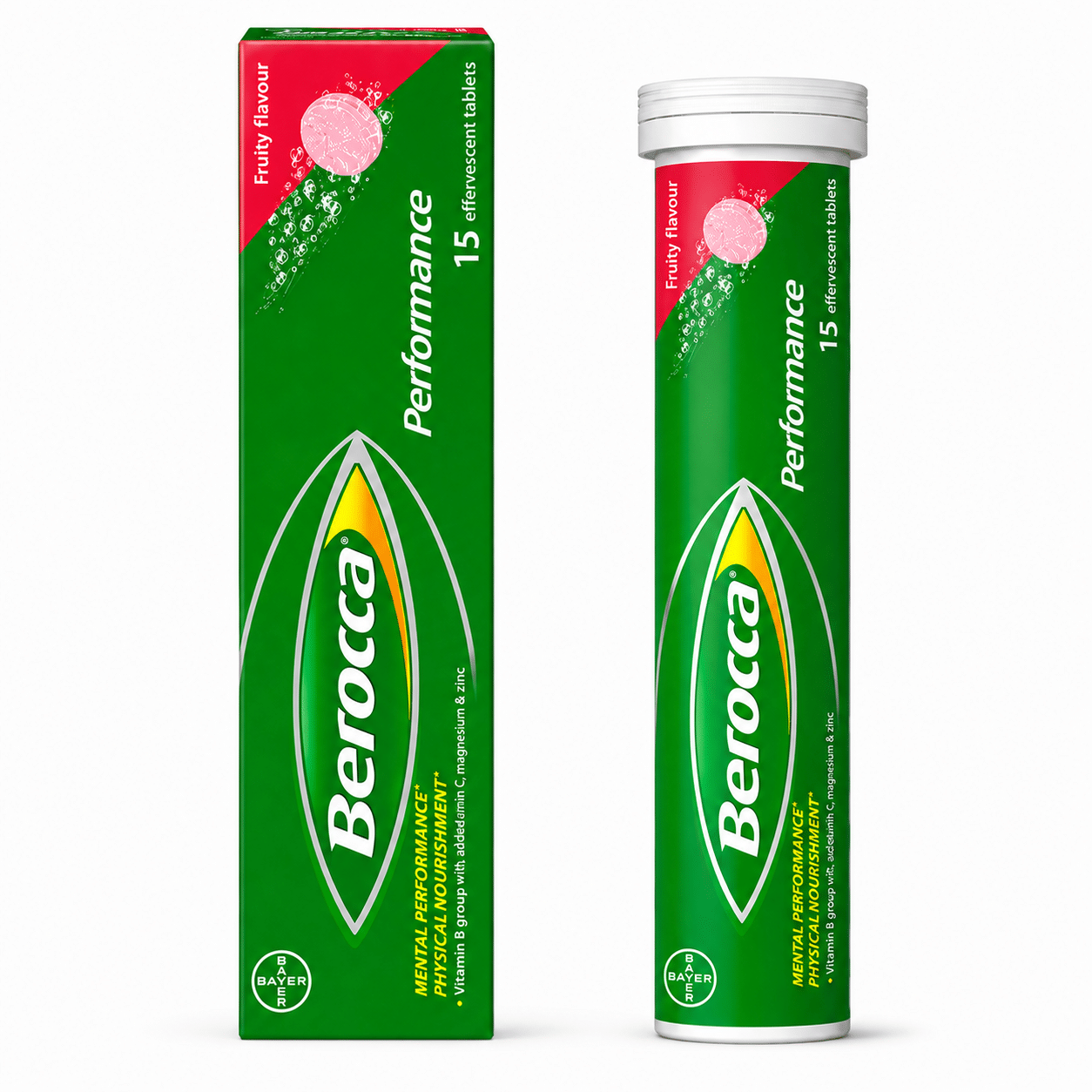 บีรอคคา วิตามินรวมชนิดเม็ดฟู่ รสผลไม้รวม | Berocca Fruity Flavour 15เม็ด
