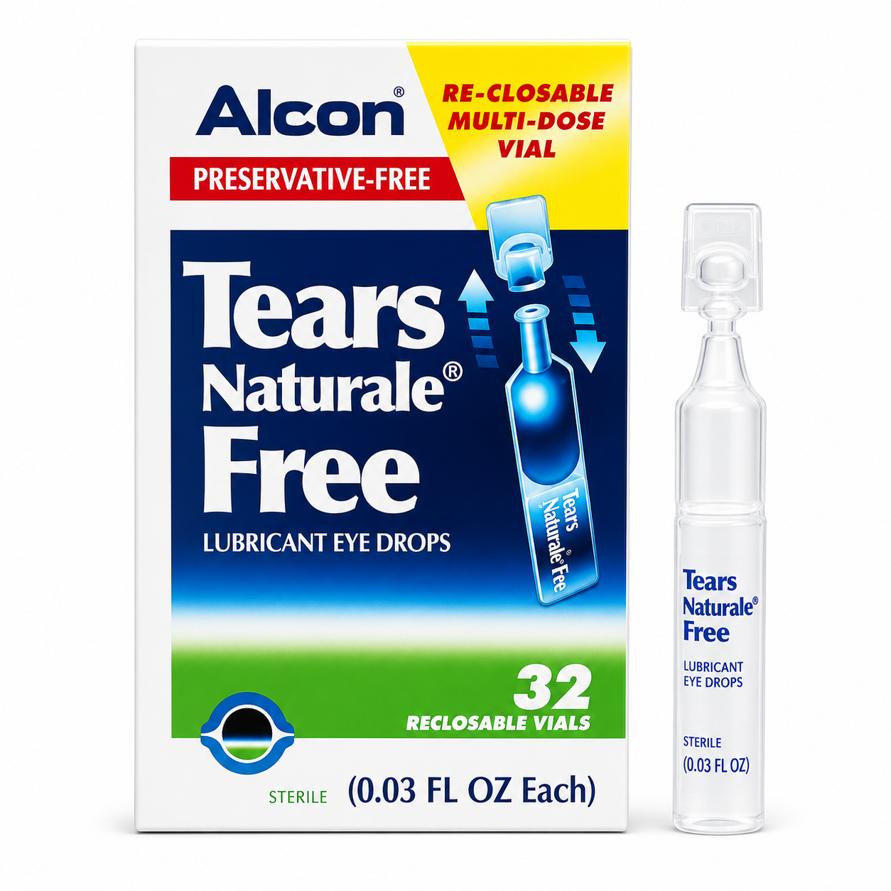 น้ำตาเทียม เทียร์ แนเชอรัล ฟรี | Alcon Tears Naturale Free 32หลอด