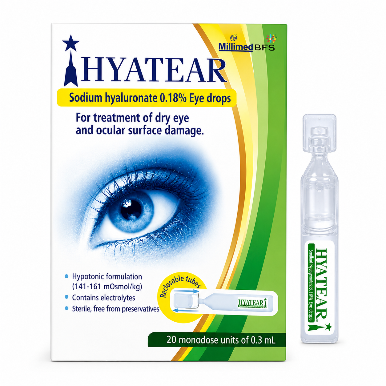 น้ำตาเทียม ไฮยาเทียร์ | Hyatear Eye Drops 0.45ml 20หลอด