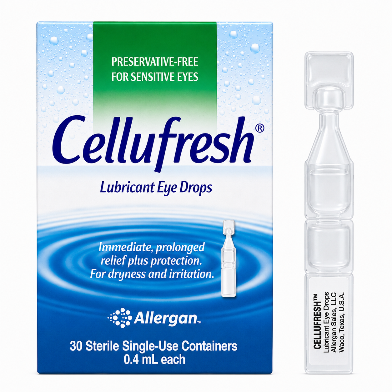 น้ำตาเทียม เซลลูเฟรช | Cellufresh Lubricant Eye Drops 0.4ml 30หลอด