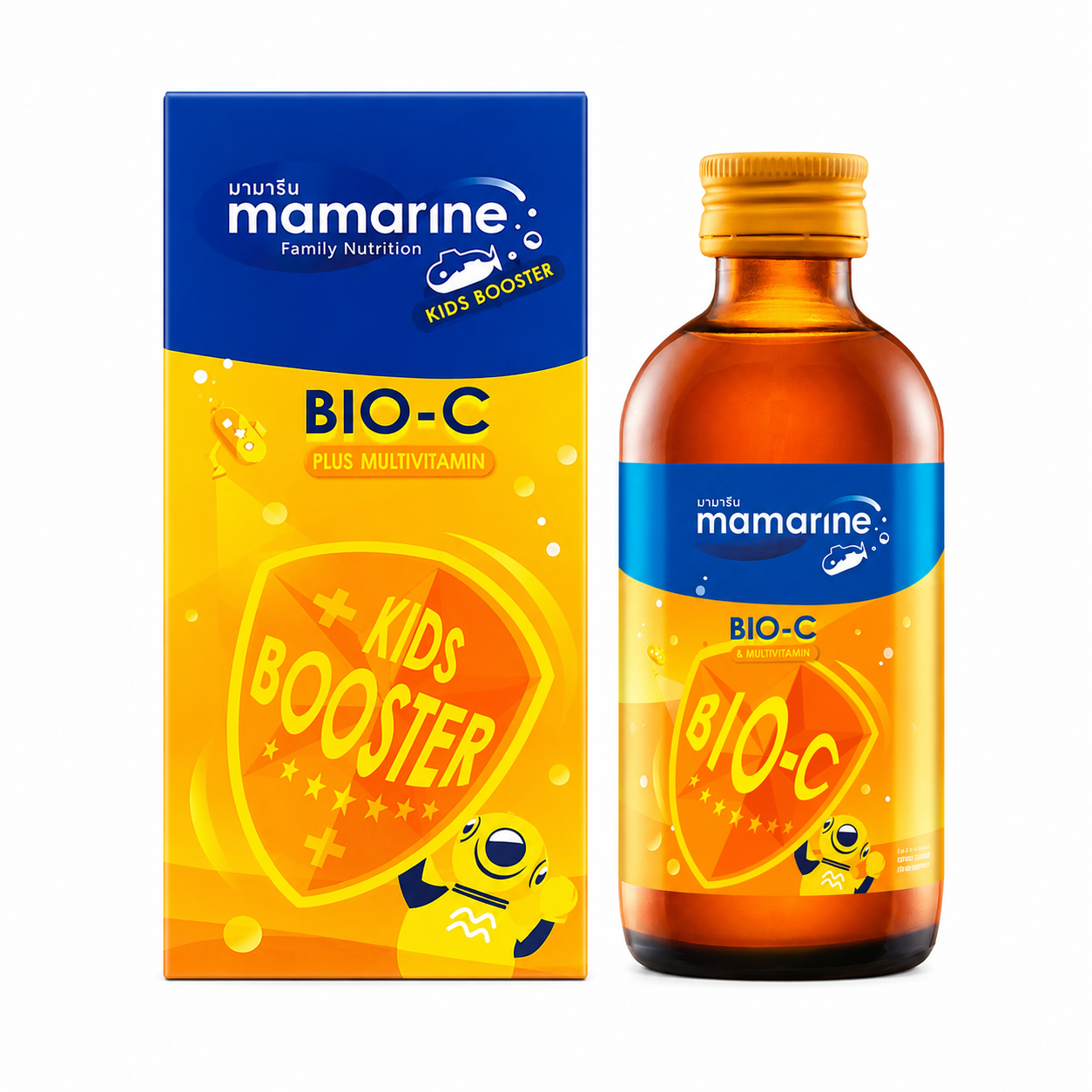 มามารีน คิดส์ ไบโอซี พลัส มัลติวิตามิน (ส้ม) | Mamarine Kids Bio-C Plus Multivitamin 120ml