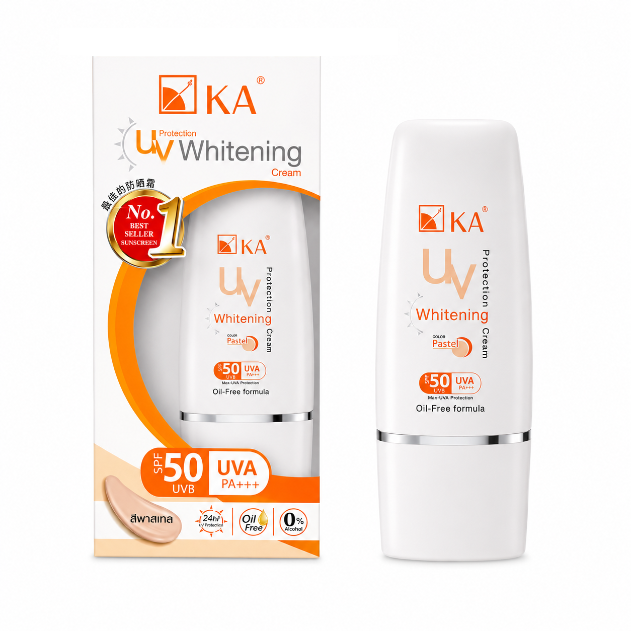 เคเอ ครีมกันแดดสูตรไวท์เทนนิ่งสำหรับผิวหน้า สีพาสเทล | KA UV Protection Whitening Cream SPF50 PA+++ (Pastel) 50g