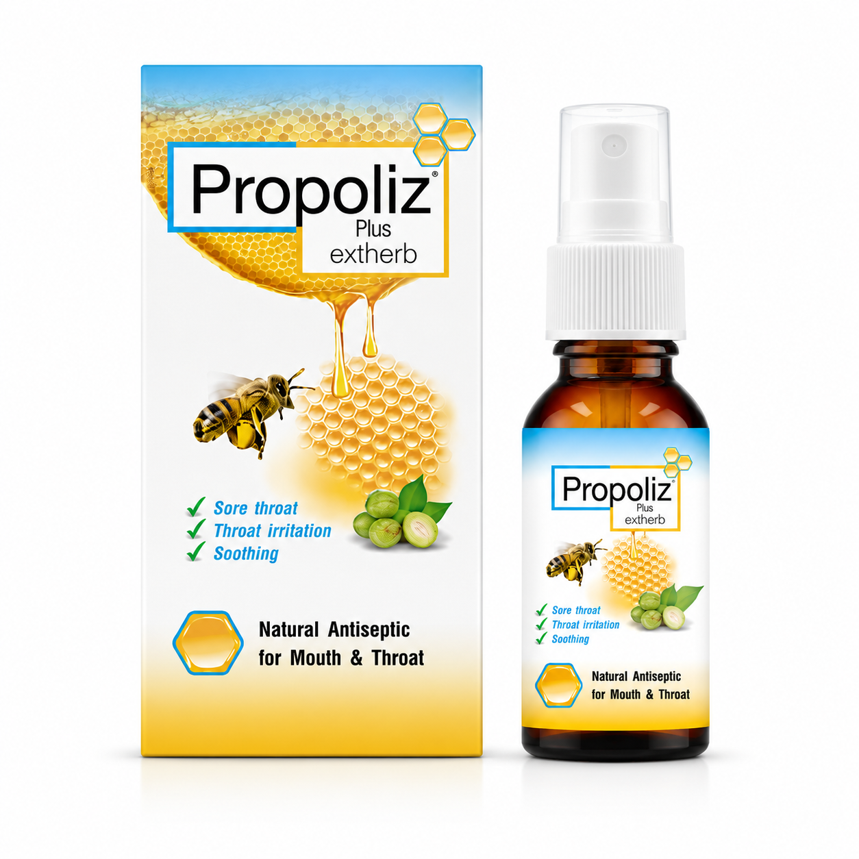 สเปรย์พ่นคอ โพรพอลิส พลัส เอ็กเฮิร์บ | Propoliz Plus Extherb 15ml