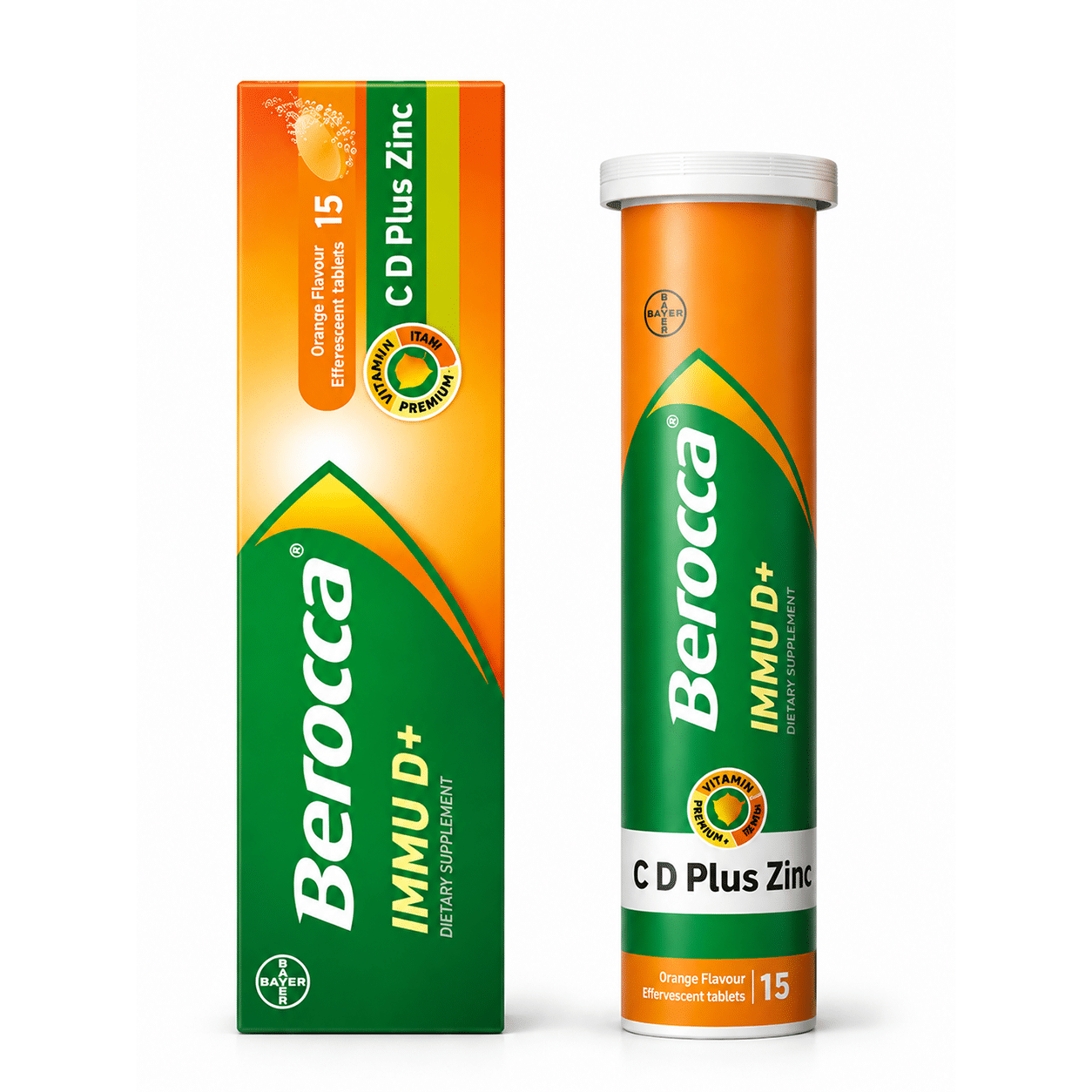 บีรอคคา อิมมูดี พลัส แบบเม็ดฟู่ละลายน้ำ | Berocca IMMU D+ 15เม็ด