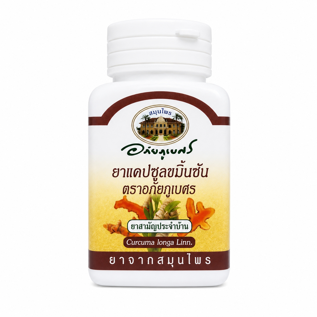 ยาแคปซูลขมิ้นชัน อภัยภูเบศร | Curcuma longa Capsules Abhaibhubejhr 60แคปซูล