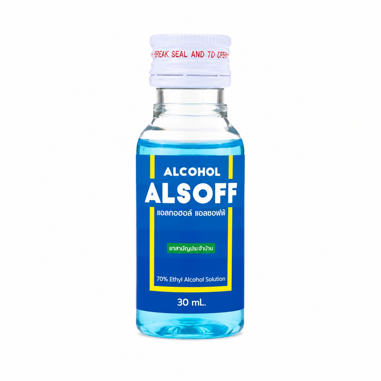 แอลกอฮอล์ 70% แอลซอฟฟ์ | Alsoff 70% Ethyl Alcohol Solution 30ml