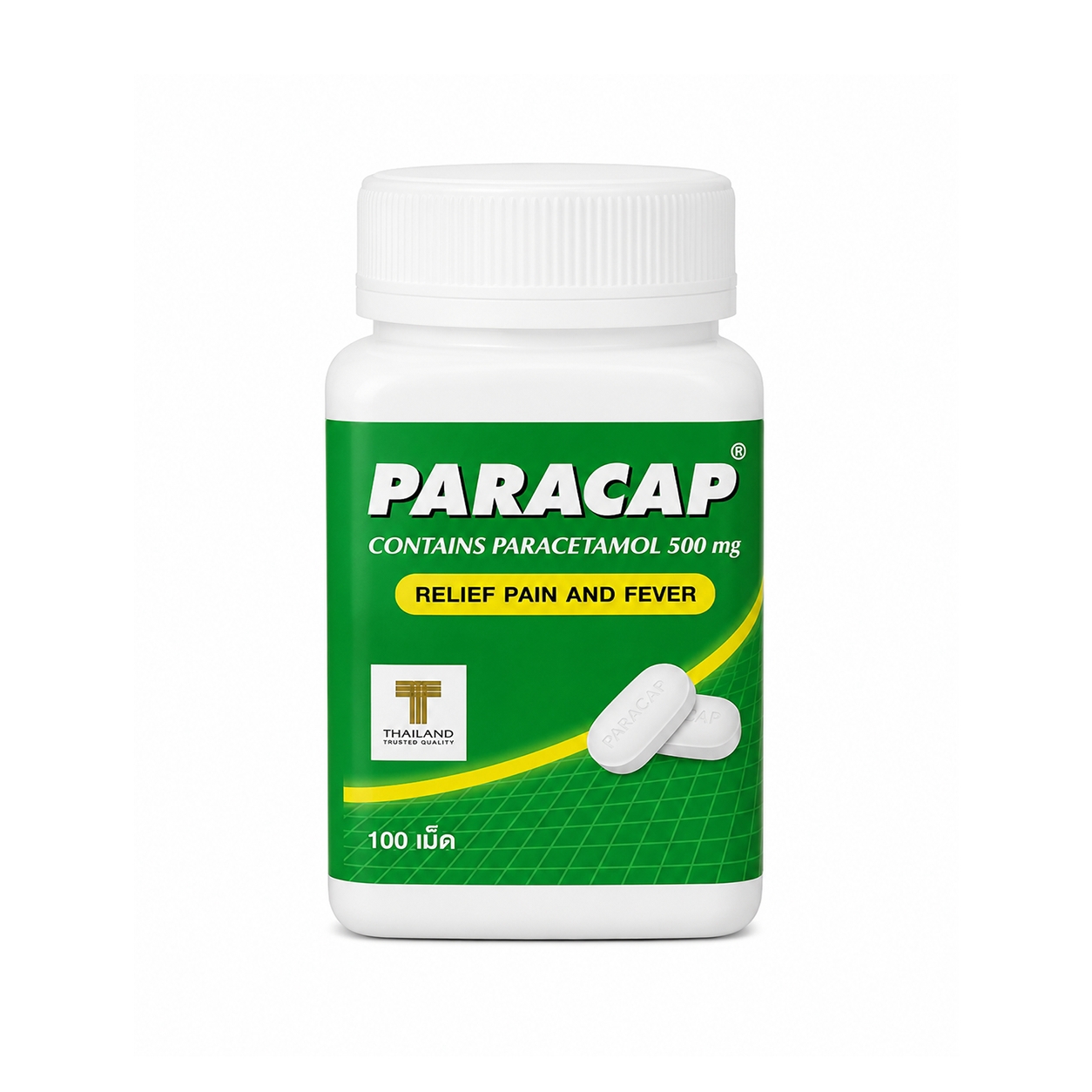 พาราเซตามอล พาราแคพ | Paracap Paracetamol 500mg กระปุก 100เม็ด