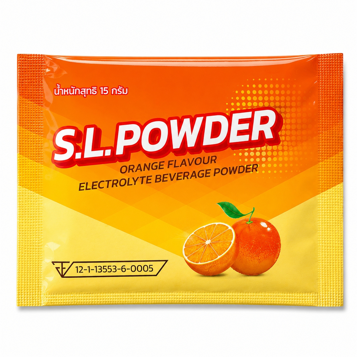 เกลือแร่ เอส. แอล. พาวเดอร์ | S.L. Powder Orange Flavor Electrolyte Beverage Powder 15g 1ซอง