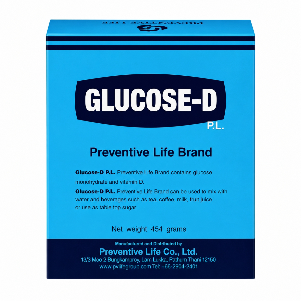กลูโคสชนิดผง กลูโคส-ดี | Glucose Powder Glucose-D 454g 1กล่อง