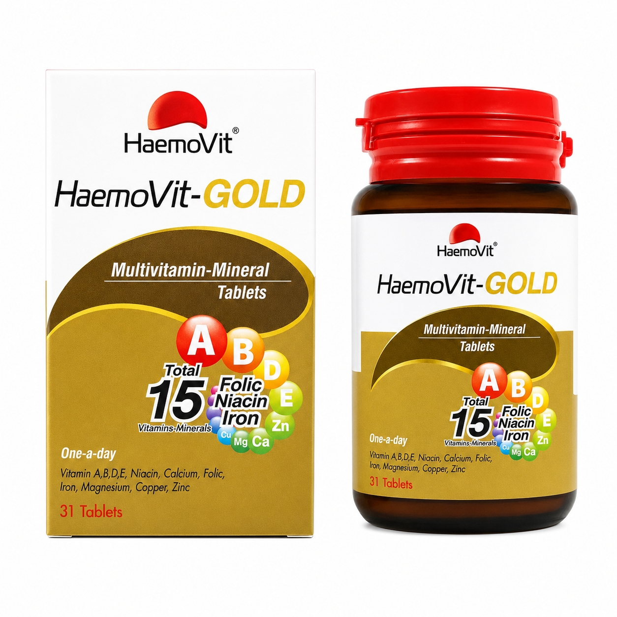 ผลิตภัณฑ์วิตามินรวมและเกลือแร่ เฮโมวิต-โกลด์ | Haemovit Gold 31เม็ด