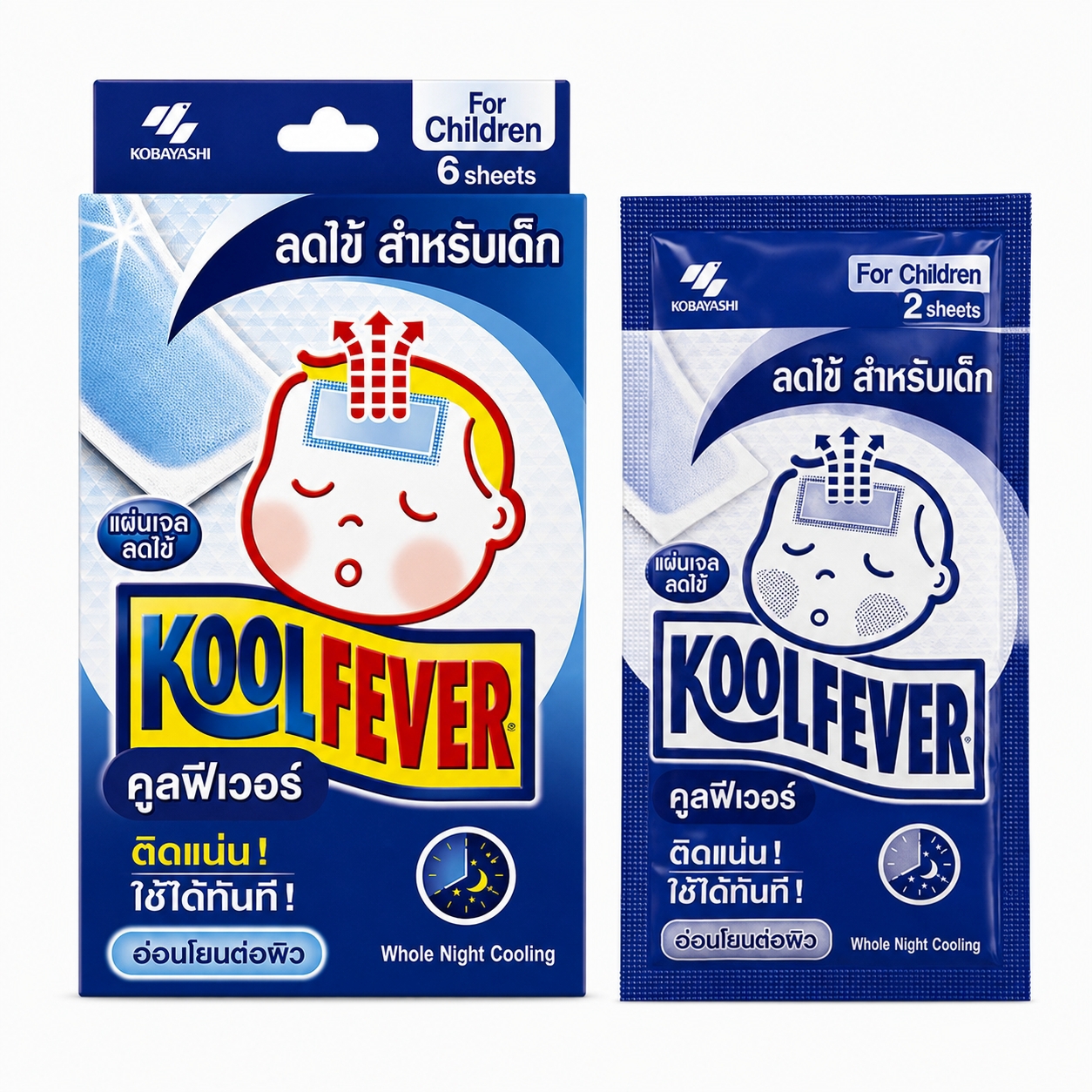 แผ่นแปะลดไข้ สำหรับเด็ก คูลฟีเวอร์ | Koolfever Cooling Gel Sheet for Children กล่อง 6ชิ้น