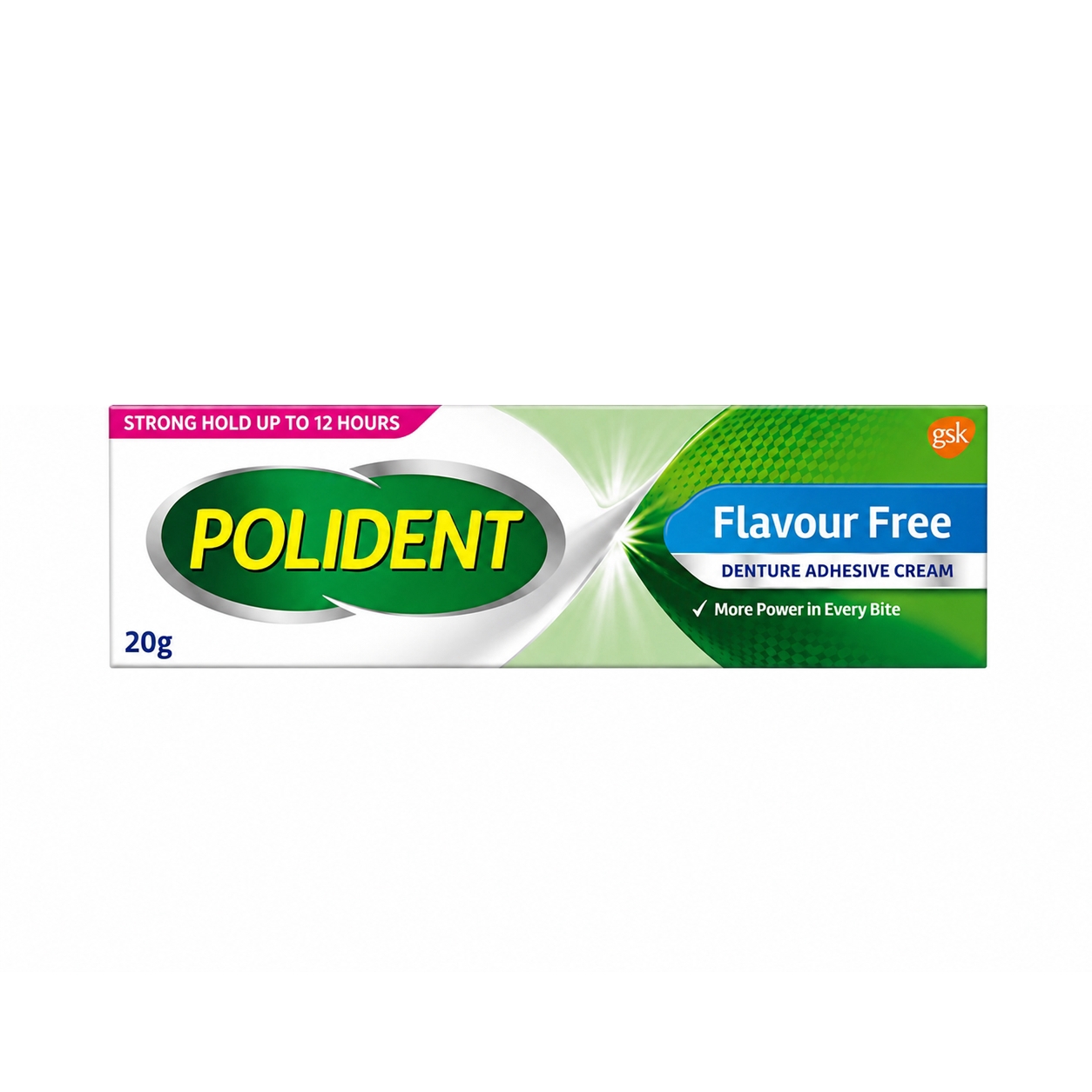 ครีมติดฟันปลอม โพลิเดนท์  สูตรปราศจากการแต่งสี กลิ่น และรสชาติ | Polident Denture Adhesive Cream Flavour Free 20g