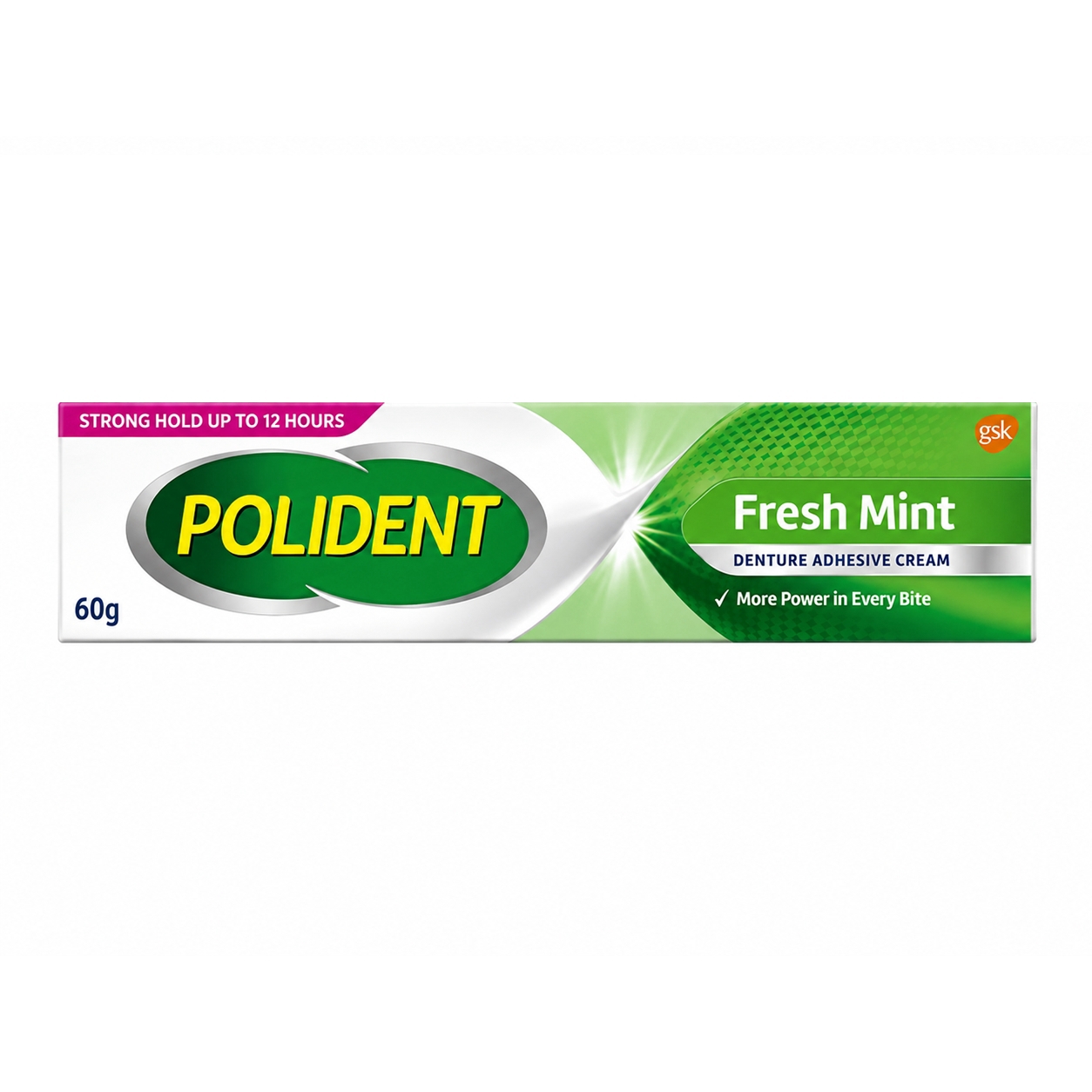 ครีมติดฟันปลอม โพลิเดนท์ เฟรชมินต์ | Polident Denture Adhesive Cream Fresh Mint 60g