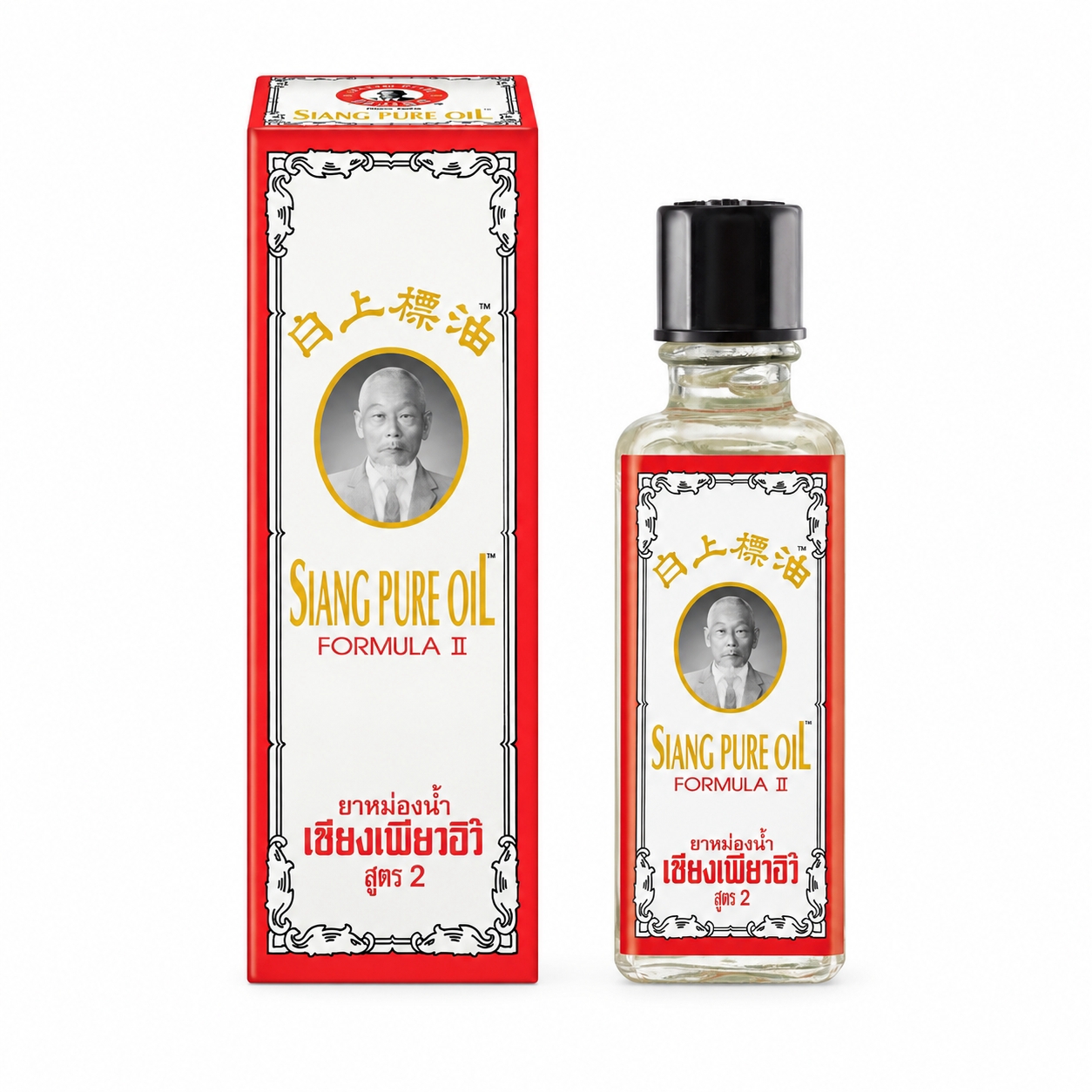 ยาหม่องน้ำเซียงเพียวอิ๊ว สูตร 2 (สีขาว) | Siang Pure Oil Formula II (White) 25ml