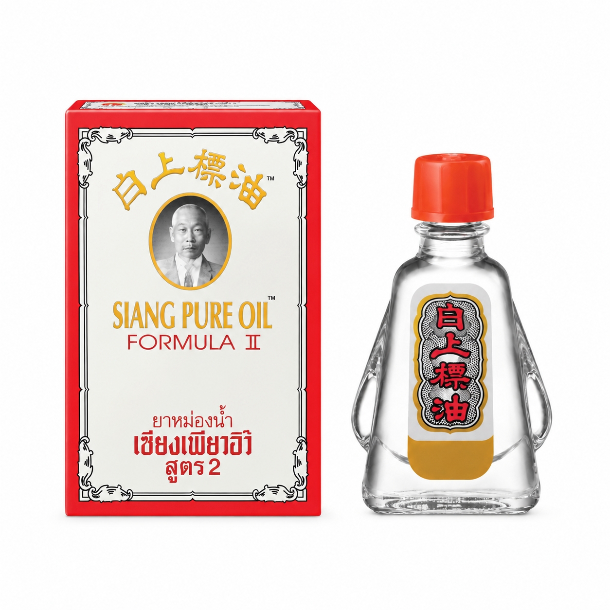 ยาหม่องน้ำเซียงเพียวอิ๊ว สูตร 2 (สีขาว) | Siang Pure Oil Formula II (White) 3ml