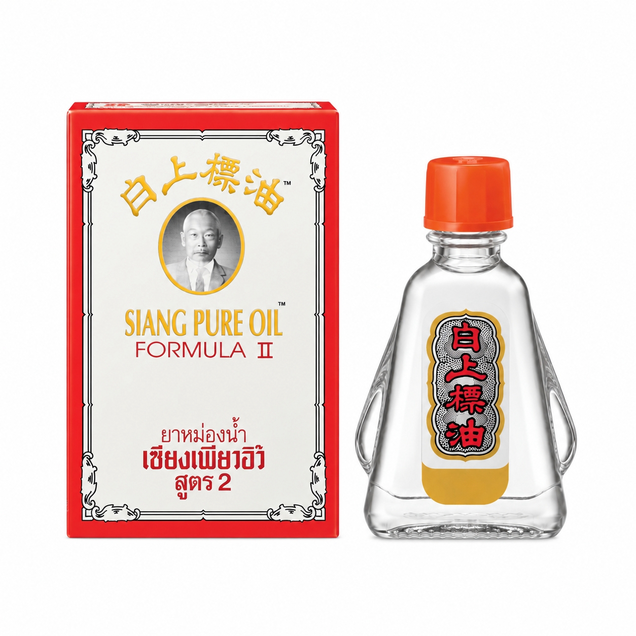 ยาหม่องน้ำเซียงเพียวอิ๊ว สูตร 2 (สีขาว) | Siang Pure Oil Formula II (White) 7ml