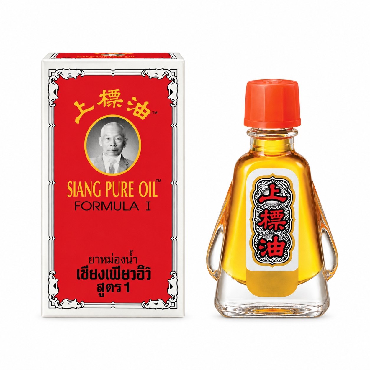 ยาหม่องน้ำเซียงเพียวอิ๊ว สูตร 1 (สีแดง) | Siang Pure Oil Formula I (Red) 7ml